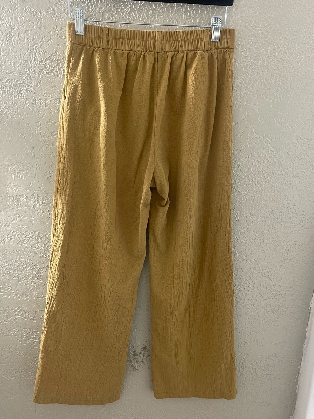 Women’s Wide-Leg Linen-Blend Pants in Mustard Medium - Picture 5 of 7